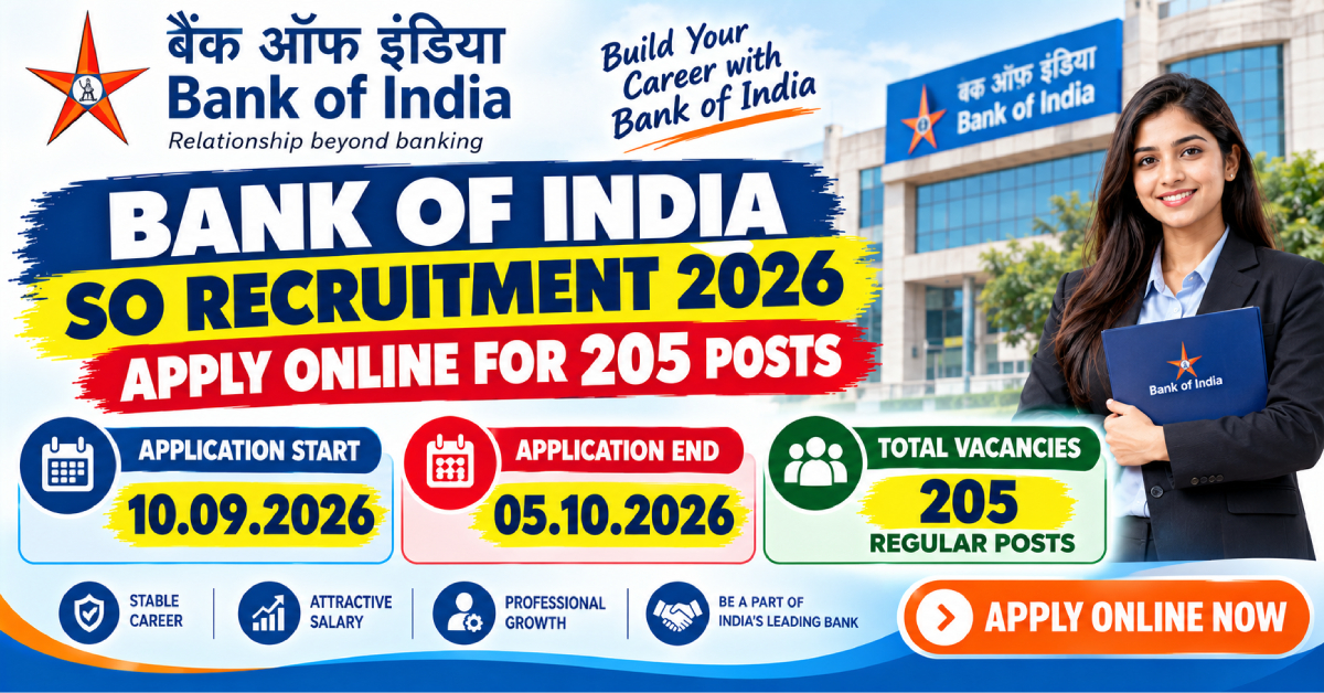 Bank of India SO Recruitment 2026 Apply Online